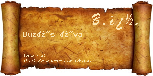 Buzás Éva névjegykártya